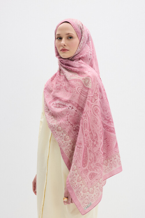 Vela Desen Soft Şal - Pembe 
