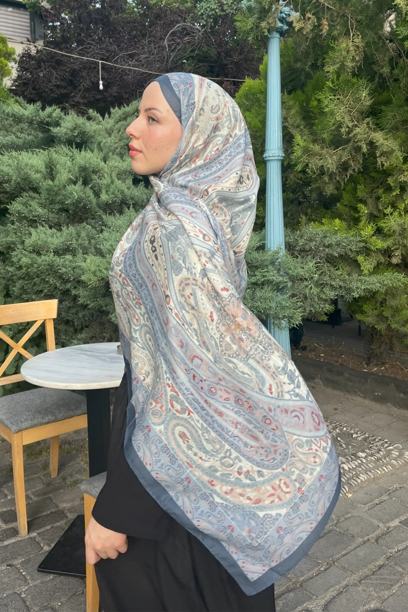 Vela Desen Soft Şal - Soğuk Mavi - 1