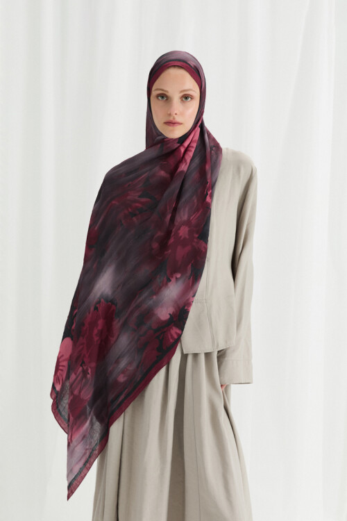 Velvet Kraş Şal - Bordo 