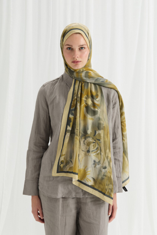 Velvet Kraş Şal - Safran 